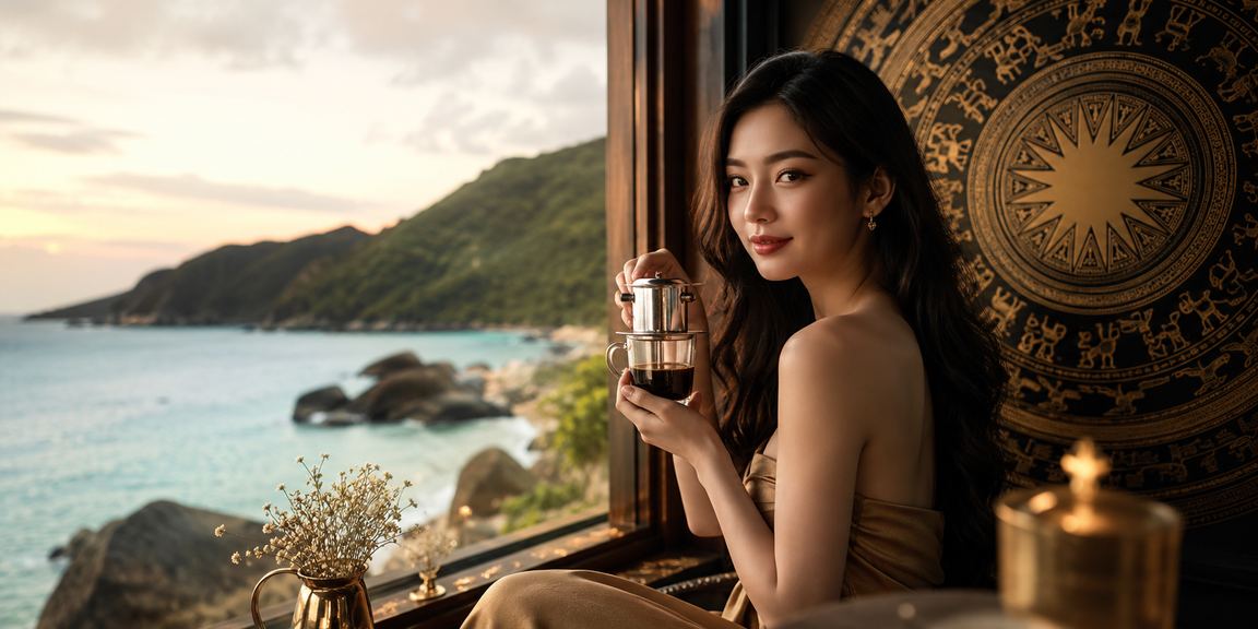 Người chơi tại Côn Đảo thư giãn với bài và cà phê, kiểm tra số dư và hoàn tiền VIP trên điện thoại
